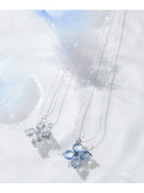 Cubic 大粒クローバーネックレス JILL by JILL STUART ジル バイ ジル スチュアート アクセサリー・腕時計 その他のアクセサリー・腕時計 ブルー シルバー【送料無料】[Rakuten Fashion]