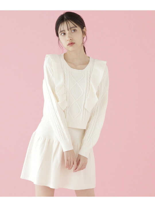 楽天市場】【SALE／40%OFF】ラッフルケーブルニットセットアップ JILL  