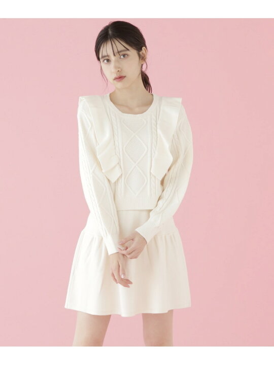 楽天市場】【SALE／46%OFF】ラッフルケーブルニットセットアップ JILL 