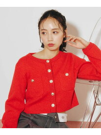 【SALE／50%OFF】ブークレーニットジャケット JILL by JILL STUART ジル バイ ジル スチュアート トップス ニット レッド ネイビー ホワイト【RBA_E】【送料無料】[Rakuten Fashion]