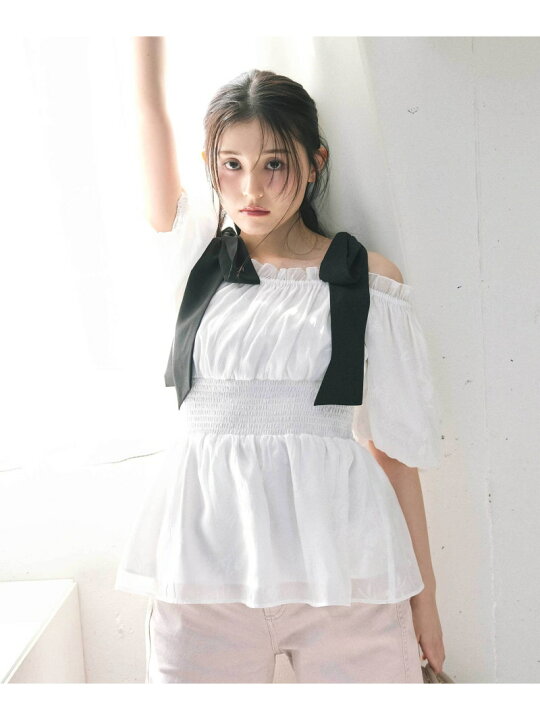 楽天市場】【SALE／40%OFF】リボンオフショルブラウス JILL by JILL 