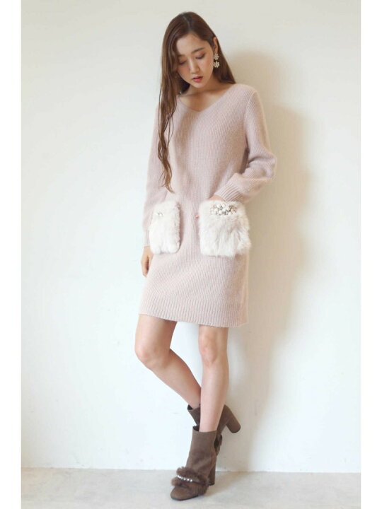 楽天市場】【SALE／60%OFF】アンゴラ ファー ポケット ニット 