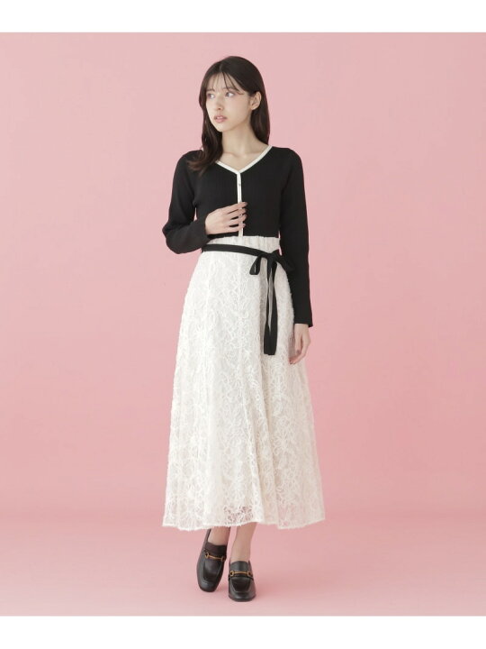 楽天市場】【SALE／20%OFF】モール刺繍レースドッキングワンピース 