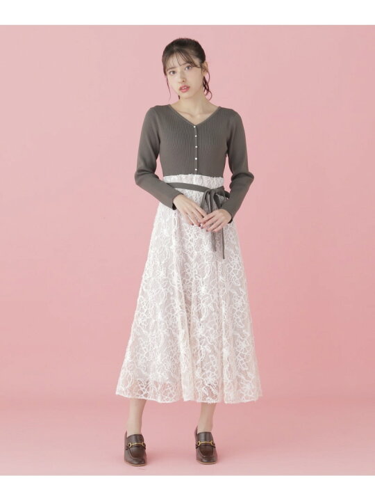 楽天市場】【SALE／28%OFF】モール刺繍レースドッキングワンピース  