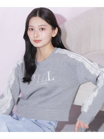 ラインレースロゴスウエット JILL by JILL STUART ジル バイ ジル スチュアート トップス カットソー・Tシャツ グレー ホワイト ブルー ネイビー【送料無料】[Rakuten Fashion]