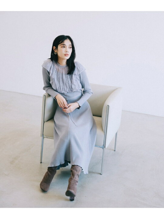 楽天市場】【SALE／50%OFF】レースレイヤードニットドレス JILL by 