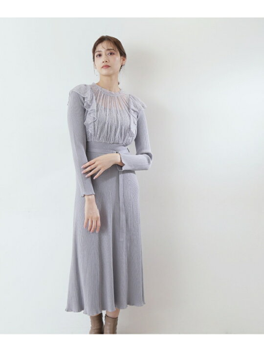 楽天市場】【SALE／50%OFF】レースレイヤードニットドレス JILL by 