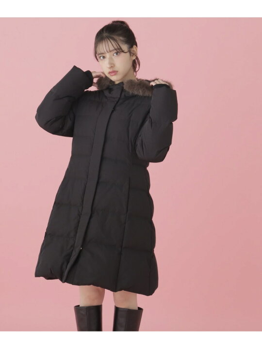 楽天市場】【SALE／30%OFF】フェイクファー付ミディ丈レデイダウン 