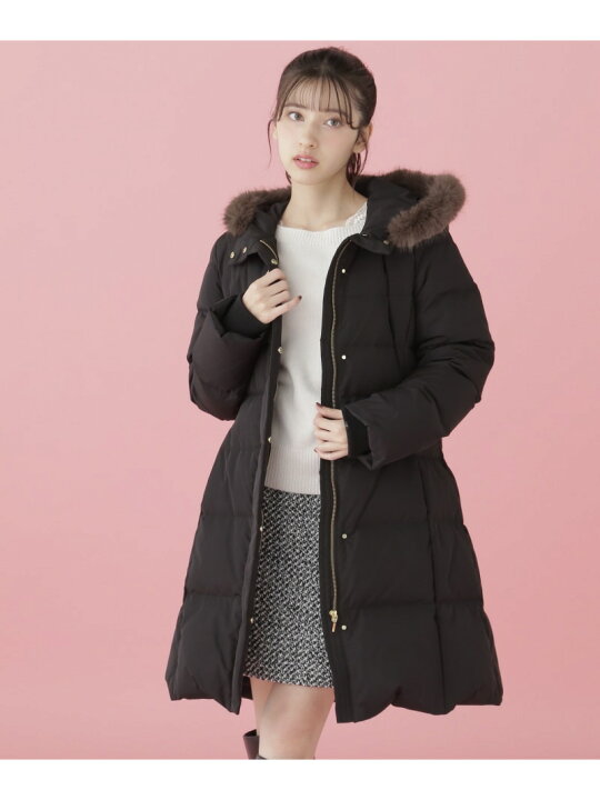 楽天市場】【SALE／30%OFF】フェイクファー付ミディ丈レデイダウン 
