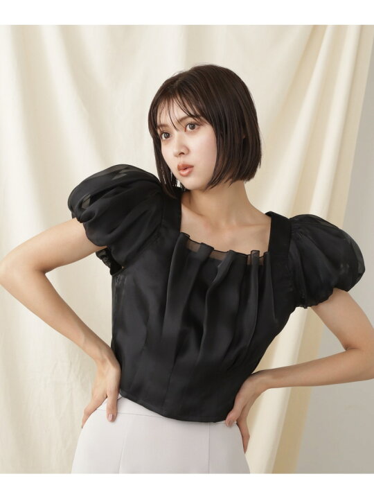 楽天市場】【SALE／60%OFF】シアーボリュームスリーブタックブラウス 