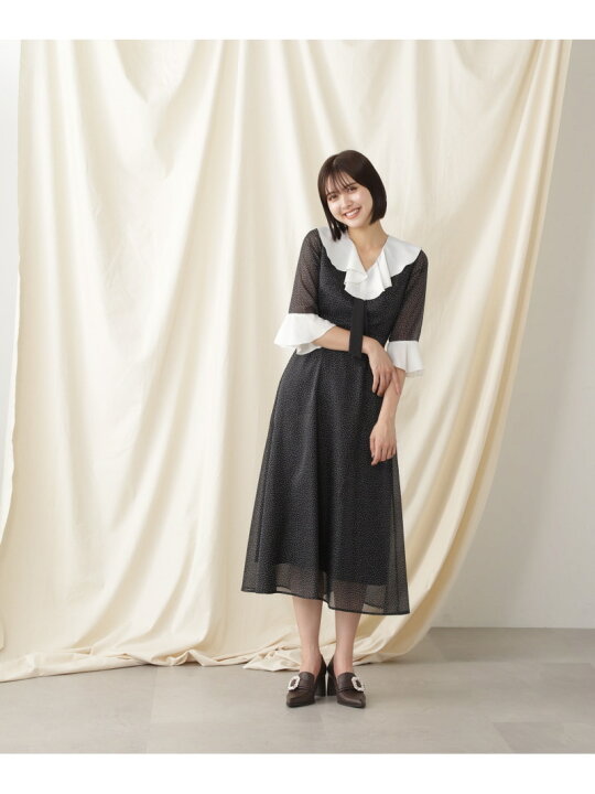 楽天市場】【SALE／64%OFF】シアーランダムドットプリントワンピース 