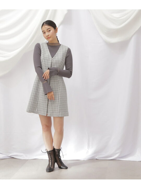 楽天市場】【SALE／40%OFF】◇フロントジップツイードミニワンピース  