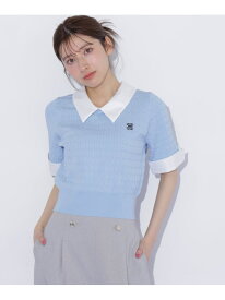 【SALE／30%OFF】シャツ襟レイヤードニット JILL by JILL STUART ジル バイ ジル スチュアート トップス ニット ネイビー ブルー ブラック【RBA_E】【送料無料】[Rakuten Fashion]