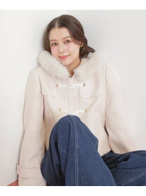 フェイクファー付ショートダッフルコート JILL by JILL STUART ジル バイ ジル スチュアート ジャケット・アウター その他のジャケット・アウター ピンク グレー ベージュ【送料無料】[Rakuten Fashion]