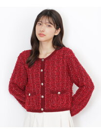 【SALE／40%OFF】ラメツイードニットカーディガン JILL by JILL STUART ジル バイ ジル スチュアート トップス ニット レッド ホワイト ブルー【RBA_E】【送料無料】[Rakuten Fashion]