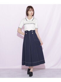 バイカラーステッチスカート JILL by JILL STUART ジル バイ ジル スチュアート スカート その他のスカート ネイビー グレー【送料無料】[Rakuten Fashion]