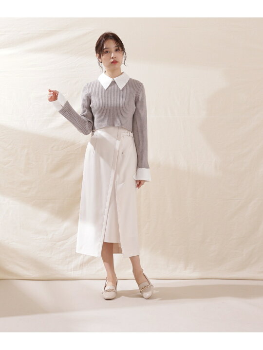 楽天市場】【SALE／64%OFF】襟付クロップドニットトップ JILL by JILL  