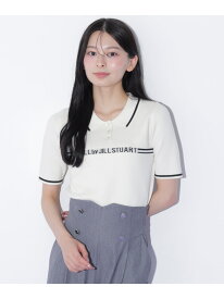 ラインロゴポロニット JILL by JILL STUART ジル バイ ジル スチュアート トップス ニット ベージュ ブルー ネイビー【送料無料】[Rakuten Fashion]
