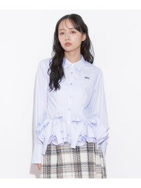 裾ラッフルシャツ JILL by JILL STUART ジル バイ ジル スチュアート トップス シャツ・ブラウス ホワイト ブルー ネイビー【送料無料】[Rakuten Fashion]
