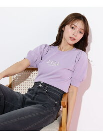 【SALE／20%OFF】パールミニロゴパフスリーブニットトップス JILL by JILL STUART ジル バイ ジル スチュアート トップス ニット ブラック パープル イエロー ホワイト【RBA_E】【送料無料】[Rakuten Fashion]