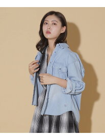 メタル釦ダンガリーシャツ JILL by JILL STUART ジル バイ ジル スチュアート トップス シャツ・ブラウス ブルー【送料無料】[Rakuten Fashion]