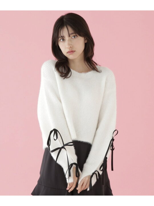 楽天市場】【SALE／20%OFF】フィルムラメスリーブリボンニット JILL by 