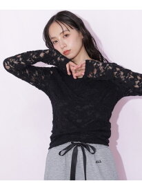 スカラップレーストップス JILL by JILL STUART ジル バイ ジル スチュアート トップス カットソー・Tシャツ ブラック ホワイト【送料無料】[Rakuten Fashion]