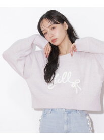 バックリボンロゴニット JILL by JILL STUART ジル バイ ジル スチュアート トップス ニット ブルー グレー ピンク【送料無料】[Rakuten Fashion]