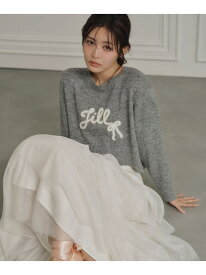 バックリボンロゴニット JILL by JILL STUART ジル バイ ジル スチュアート トップス ニット ブルー グレー ピンク【送料無料】[Rakuten Fashion]