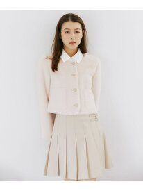 フェイクファーノーカラージャケット JILL by JILL STUART ジル バイ ジル スチュアート ジャケット・アウター テーラードジャケット・ブレザー ピンク ブラウン ホワイト【送料無料】[Rakuten Fashion]