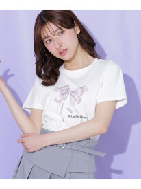 フォトジェニックリボンTシャツ JILL by JILL STUART ジル バイ ジル スチュアート トップス カットソー・Tシャツ ブルー ピンク ホワイト【送料無料】[Rakuten Fashion]