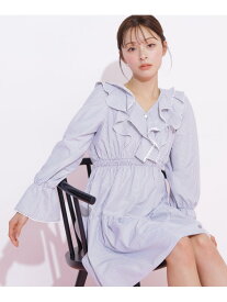 【SALE／50%OFF】ストライプレースミニワンピース JILL by JILL STUART ジル バイ ジル スチュアート ワンピース・ドレス ワンピース ホワイト グレー ブルー【RBA_E】【送料無料】[Rakuten Fashion]