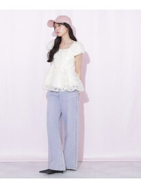 ウエストフリルワイドデニムパンツ JILL by JILL STUART ジル バイ ジル スチュアート パンツ その他のパンツ ピンク ブルー【送料無料】[Rakuten Fashion]