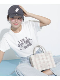 フラワーロゴTシャツ OC JILL by JILL STUART ジル バイ ジル スチュアート トップス カットソー・Tシャツ ピンク ホワイト【送料無料】[Rakuten Fashion]