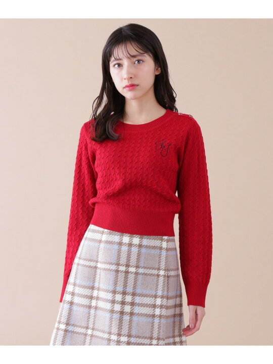 楽天市場】【SALE／37%OFF】ミニケーブルロゴニットトップス JILL by  
