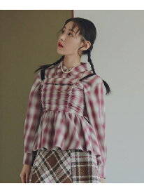【SALE／46%OFF】オンブレーチェックシャーリングキャミ JILL by JILL STUART ジル バイ ジル スチュアート トップス シャツ・ブラウス レッド グレー ブラック【RBA_E】【送料無料】[Rakuten Fashion]
