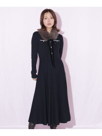 フェイクファーティペット付きニットワンピース JILL by JILL STUART ジル バイ ジル スチュアート ワンピース・ドレス ワンピース グレー ブラック ベージュ【先行予約】*【送料無料】[Rakuten Fashion]