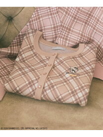 ＜ハローキティコラボ＞チェックニットカーディガン JILL by JILL STUART ジル バイ ジル スチュアート トップス ニット ピンク ブラウン【送料無料】[Rakuten Fashion]