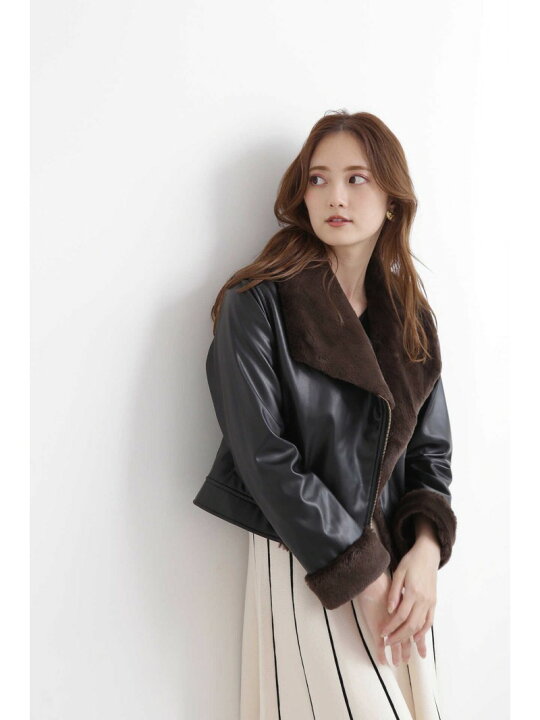 楽天市場】【SALE／50%OFF】フェイクレザーライダース JILL by JILL 