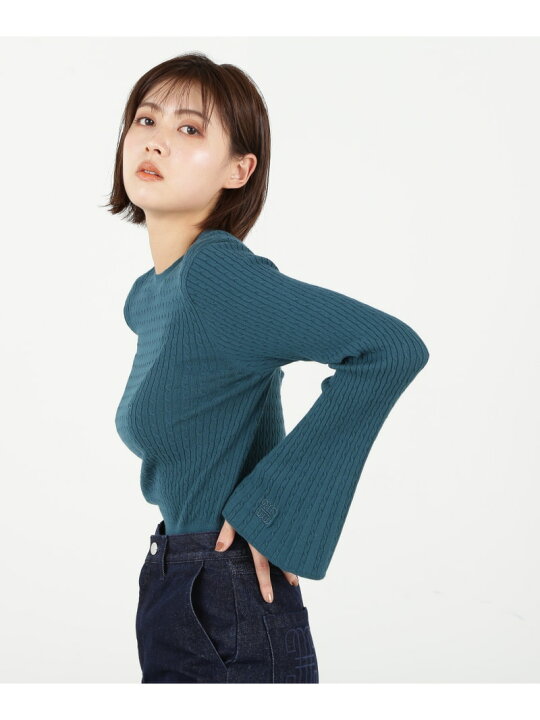 楽天市場】【SALE／30%OFF】フレアスリーブミニケーブルニットトップス  