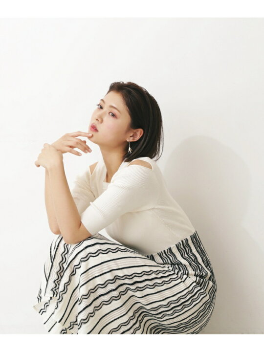 楽天市場】【SALE／60%OFF】レーシーストライプニットワンピース JILL 