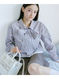 ＜BEARシリーズ＞クロップドシャツ JILL by JILL STUART ジル バイ ジル スチュアート トップス シャツ・ブラウス ブラック ブルー【送料無料】[Rakuten Fashion]