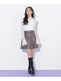 サイドプリーツフェイクレザーミニスカート JILL by JILL STUART ジル バイ ジル スチュアート スカート その他のスカート ブラウン ベージュ【送料無料】[Rakuten Fashion]