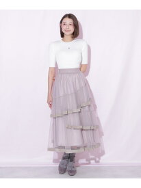 裾パイピングチュールスカート JILL by JILL STUART ジル バイ ジル スチュアート スカート その他のスカート ブラウン ホワイト ピンク【送料無料】[Rakuten Fashion]