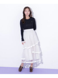裾パイピングチュールスカート JILL by JILL STUART ジル バイ ジル スチュアート スカート その他のスカート ブラウン ホワイト ピンク【送料無料】[Rakuten Fashion]