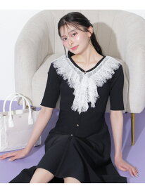 レースフリルニットワンピース JILL by JILL STUART ジル バイ ジル スチュアート ワンピース・ドレス ワンピース ブラック ベージュ ピンク【送料無料】[Rakuten Fashion]