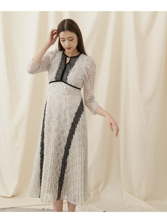 楽天市場】【SALE／60%OFF】ベロアパイピングミックスレースワンピース 