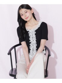 レーストリムニット JILL by JILL STUART ジル バイ ジル スチュアート トップス ニット ブラック ピンク ブルー【送料無料】[Rakuten Fashion]