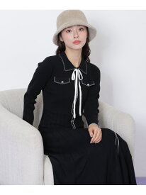 ステッチカラーニットワンピース JILL by JILL STUART ジル バイ ジル スチュアート ワンピース・ドレス ワンピース ベージュ ブラック ブルー【送料無料】[Rakuten Fashion]