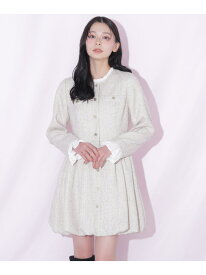 ツイードバルーンミニワンピース JILL by JILL STUART ジル バイ ジル スチュアート ワンピース・ドレス ワンピース ブラック ホワイト【送料無料】[Rakuten Fashion]